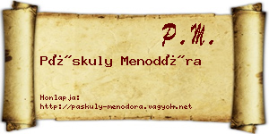 Páskuly Menodóra névjegykártya